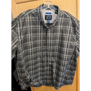 Nwt SLIM FIT Joseph Abboud Men's Shirt Size 2XL Gray check plaid Button‎ Up XXL